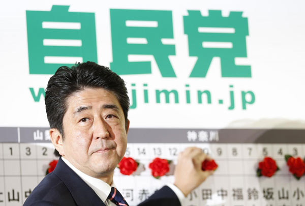 Abe says LDP to improve relations with China