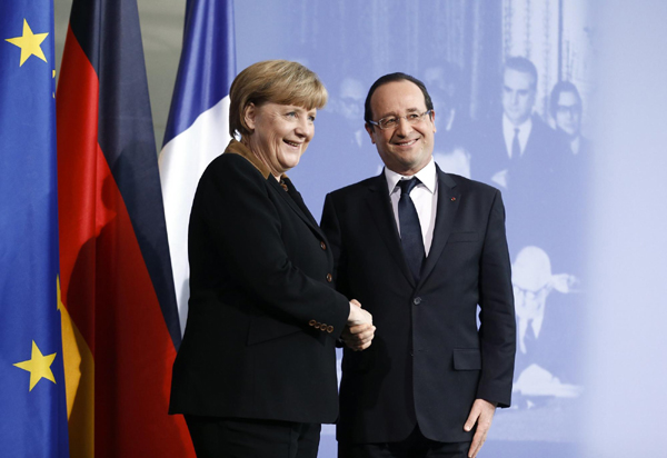 Merkel, Hollande agree on further European 