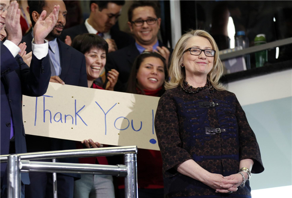 Hillary Clinton bids farewell to State Department