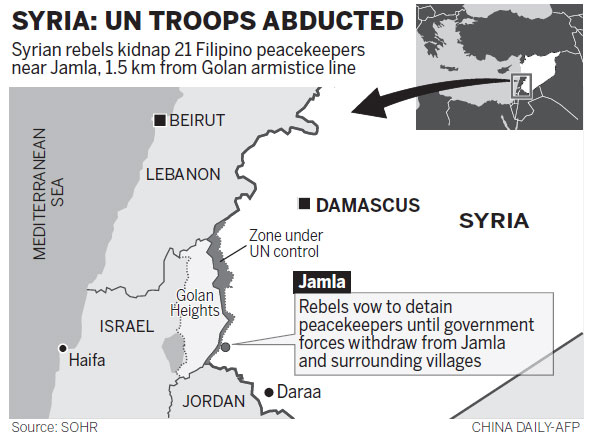 Syria rebels hold UN peacekeepers