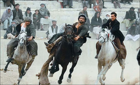 Afghans celebrate with horses