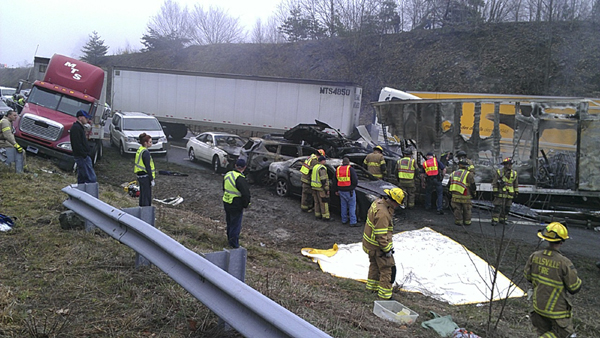 Multiple car pileup kills 3 in East US