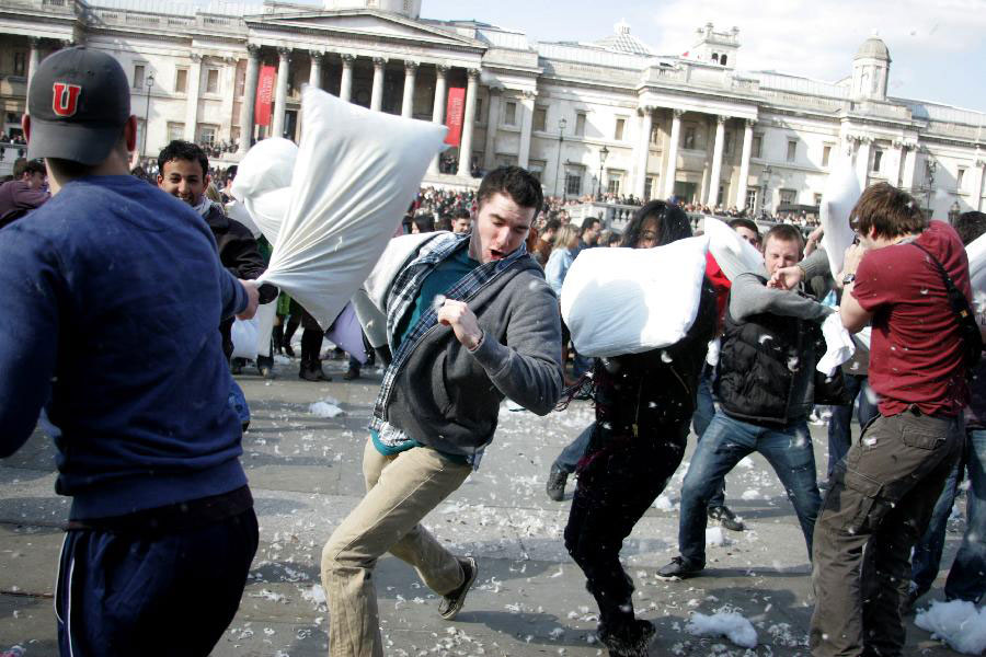 Enjoy the World Pillow Fight Day