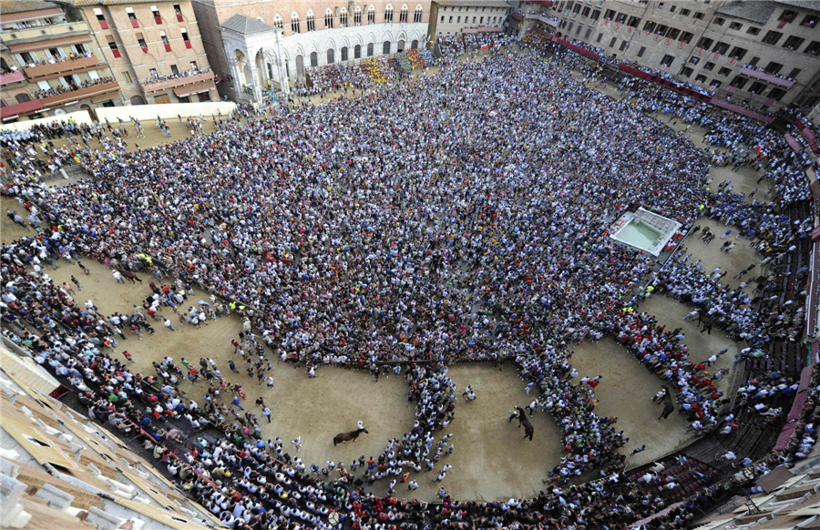 Horse races in Siena, Italy