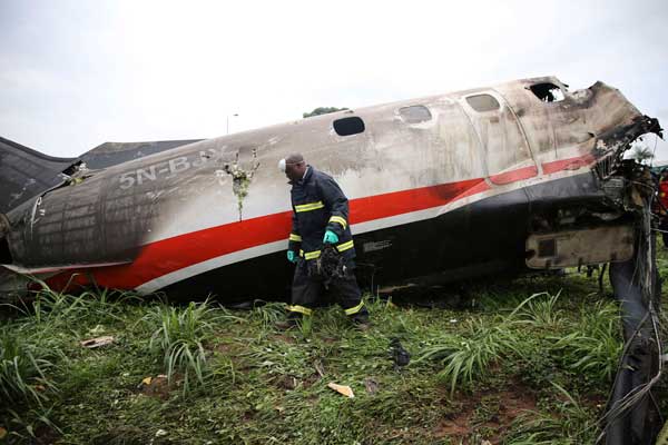 Plane crash near Lagos airport kills 15