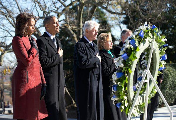 Obamas, Clintons honor Kennedy assassination