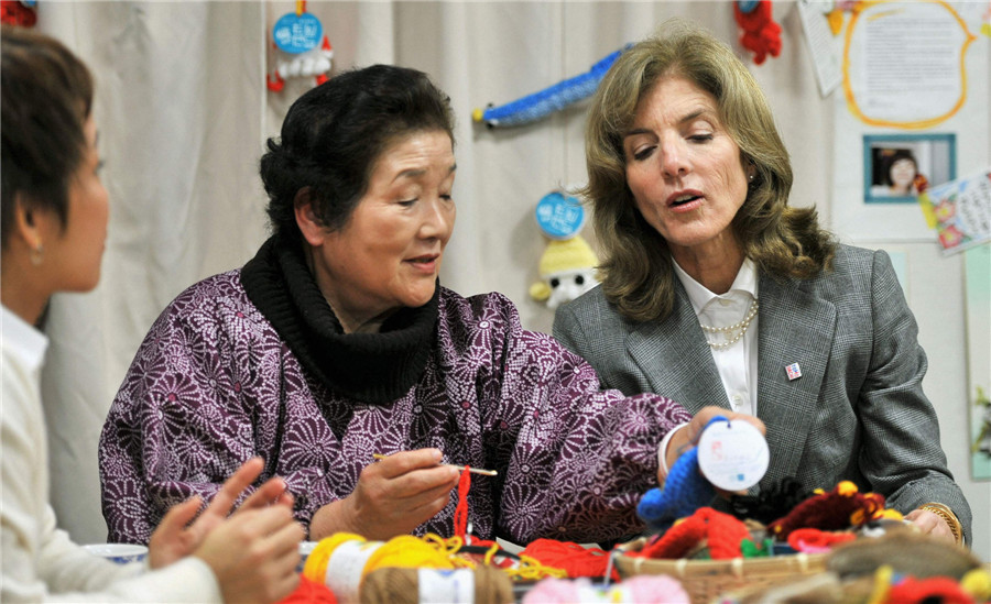 Caroline Kennedy visits Japan's disaster-struck regions