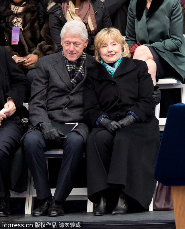 Clintons attend New York City Mayor's inauguration