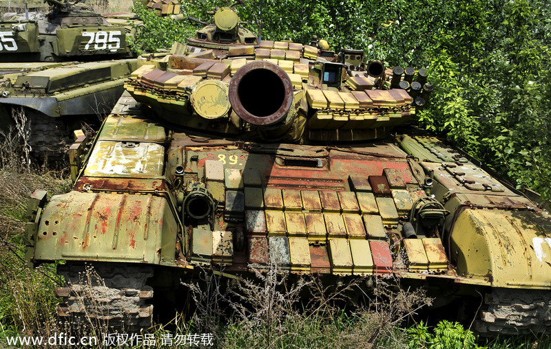 Abandoned tank graveyard in Ukraine