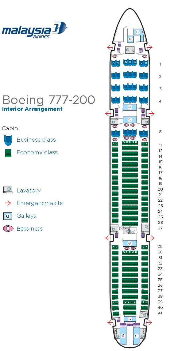Boeing 777-200 interior seat map
