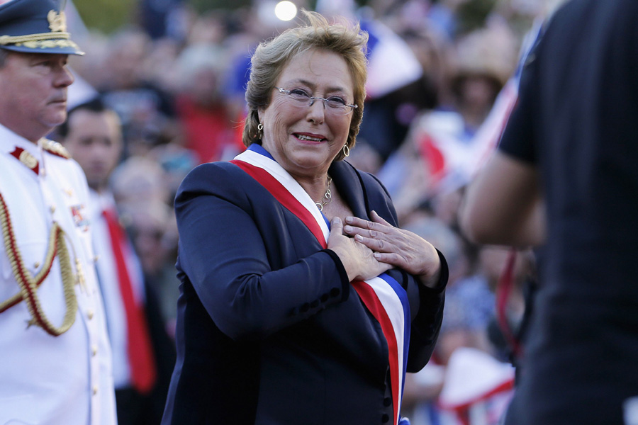 Michelle Bachelet sworn in as Chile's president