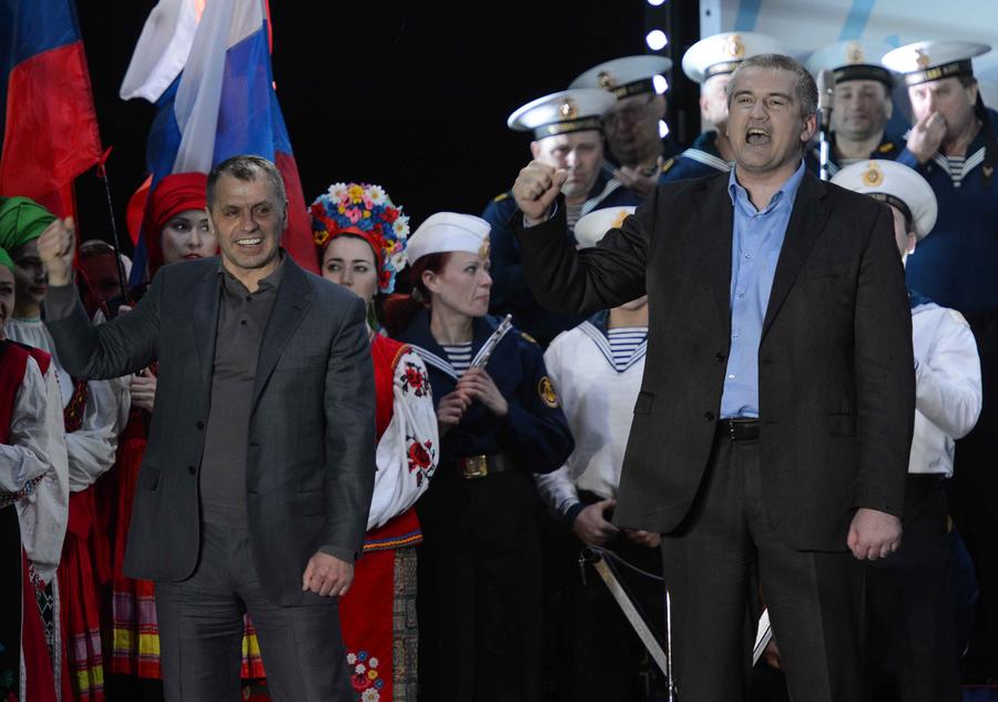 Crimeans start celebrating pending referendum outcome