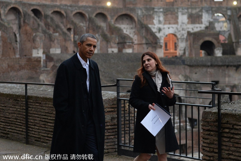 Obama tours the Colosseum