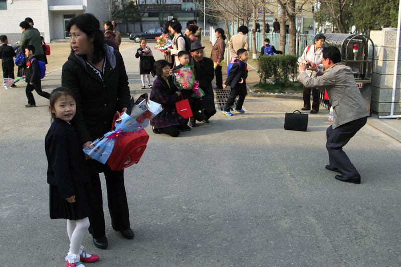 New students enrolled at the Pyongyang Primary School No.4