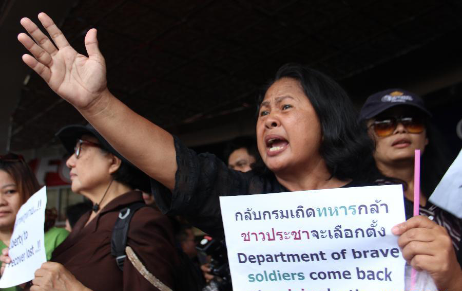 Thai protestors attend anti-coup rally