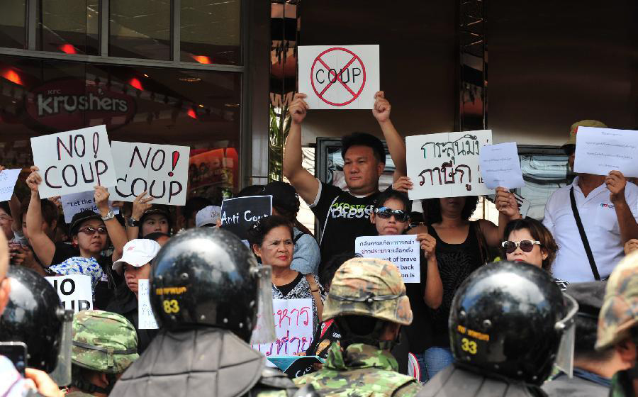 Thai protestors attend anti-coup rally