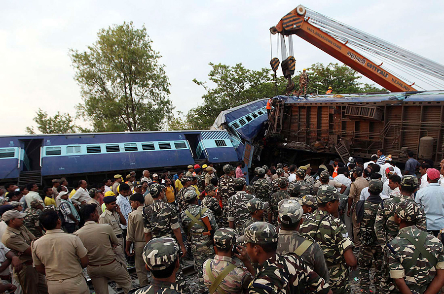 Train crash in northern India kills at least 40