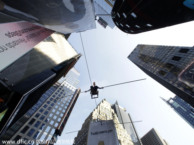 Times Square feat kicks-off summer of stunts