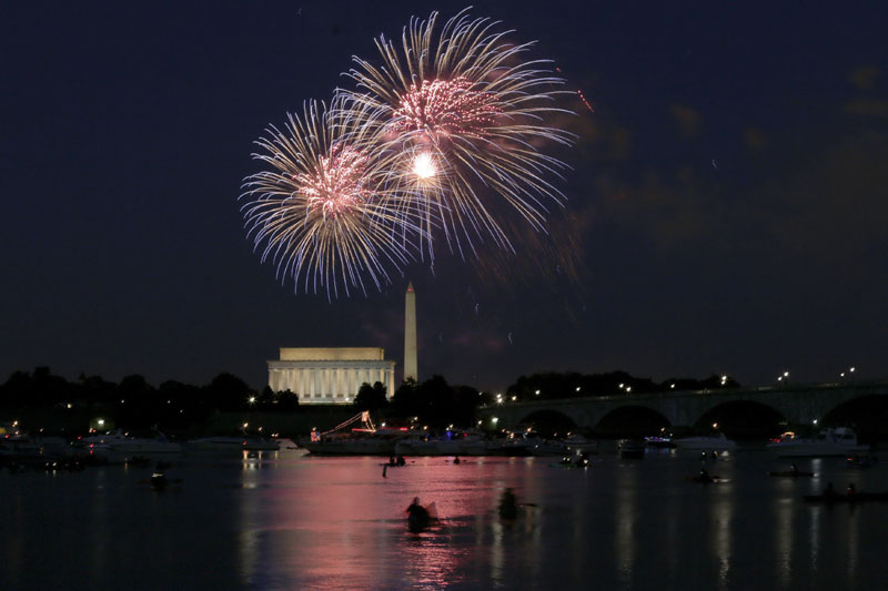 Washington splashed with fireworks on Independence Day