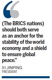 Xi 'fully confident' in future of BRICS