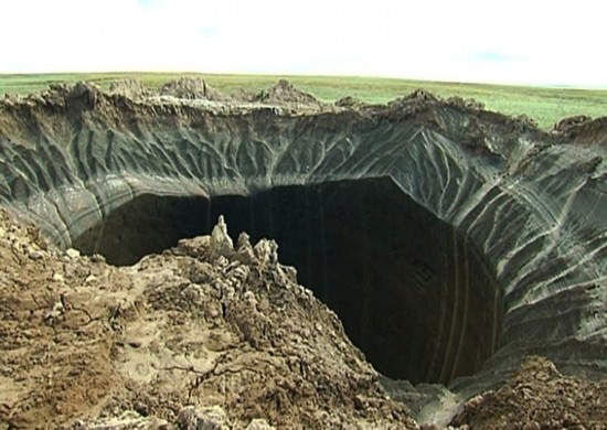 Mystery 100m-wide hole appears at Russia's 'world's end'