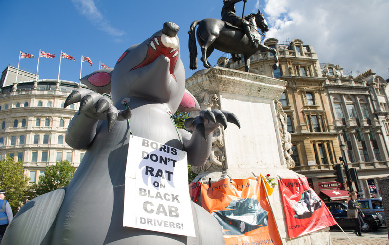 UK taxi drivers stage protests against 'Uber'