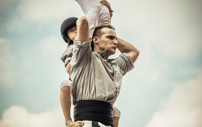 Castellers build human towers