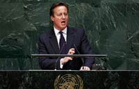 British PM Cameron is confronted in London