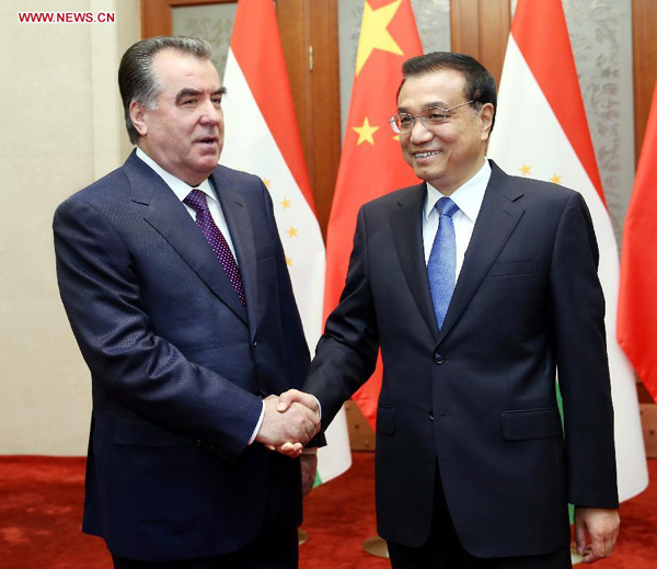 China, Tajikistan pledge co-op in energy, transportation, agriculture
