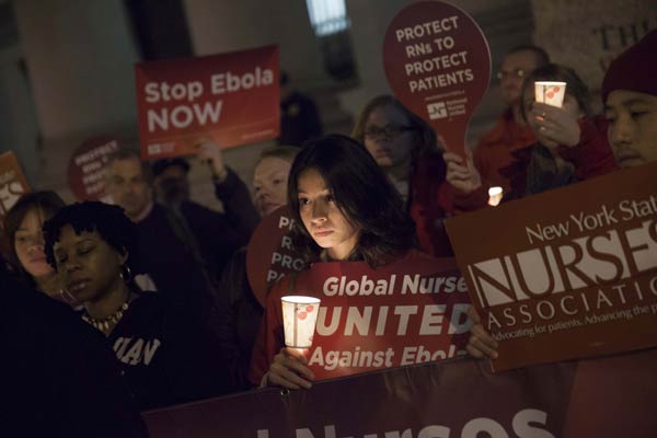 US nurses hold strikes, protests over Ebola measures