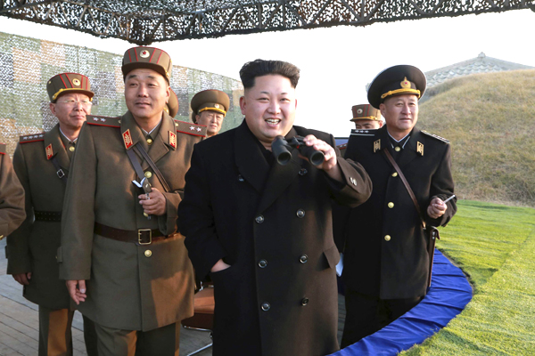 DPRK's leader oversees combined military drill