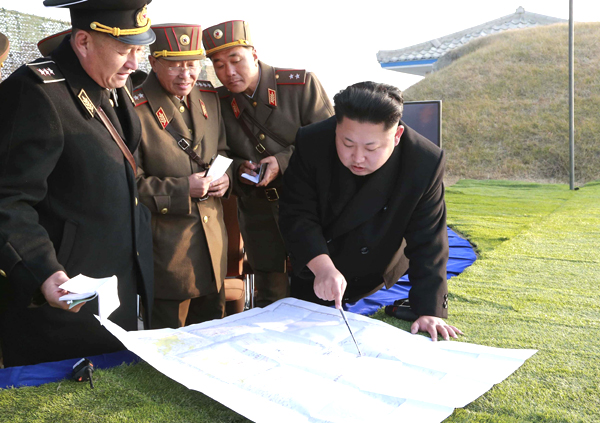 DPRK's leader oversees combined military drill