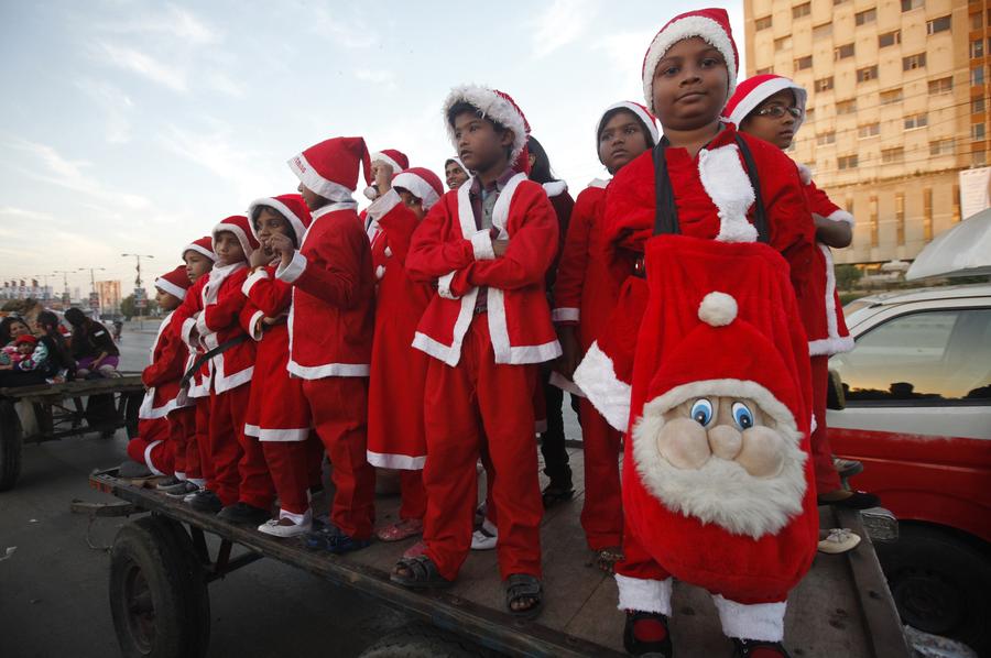 Riding with Santa Claus around the world