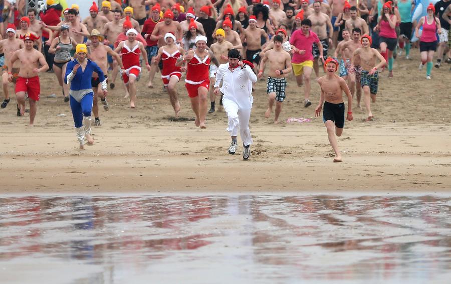 Annual New Year's swim event held in Belgium