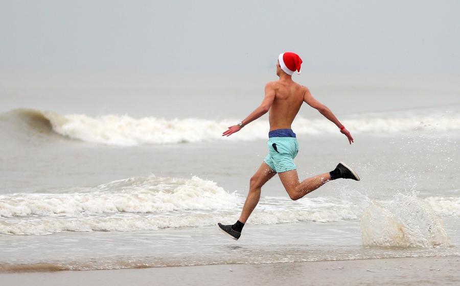 Annual New Year's swim event held in Belgium