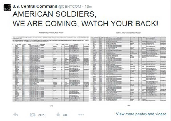 US Central Command's Twitter, YouTube accounts hacked