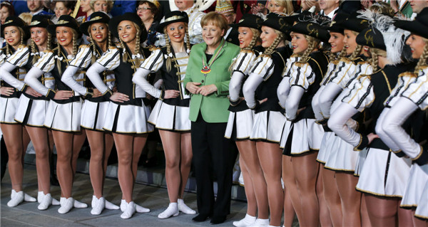 Merkel receives German carnival delegations