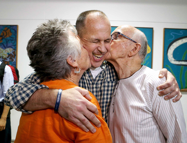 Australian journalist Peter Greste arrives home