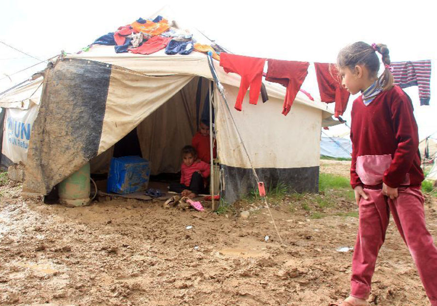 Days of children's lives in refugee camp