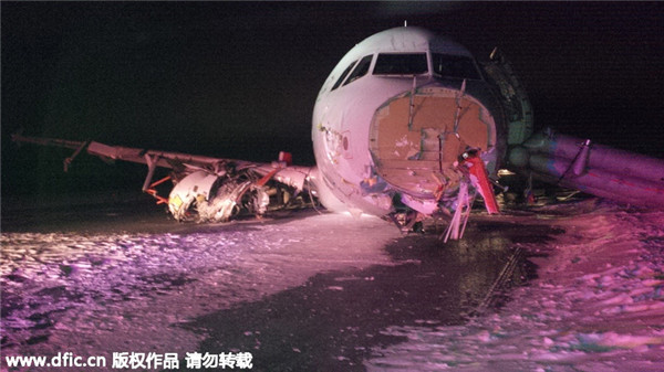 Air Canada flight crash lands, no serious injuries