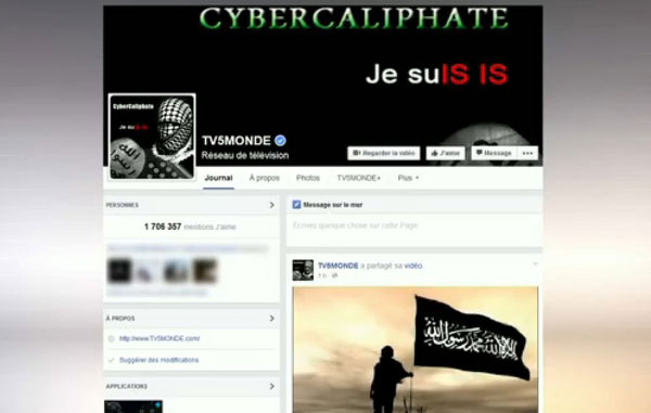 <BR>French network's channels hacked by group claiming IS ties