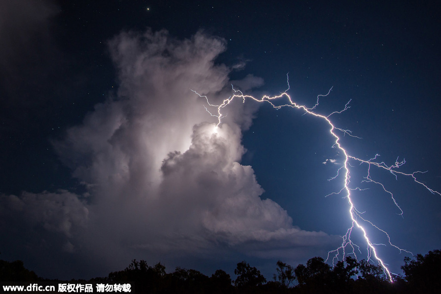 Lightning can strike upside down