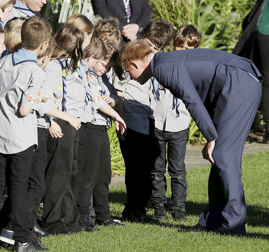 Prince Harry receives Maori greetings in New Zealand