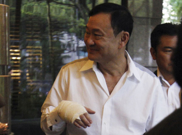 Ousted Thai PM Thaksin says no plans to mobilise supporters