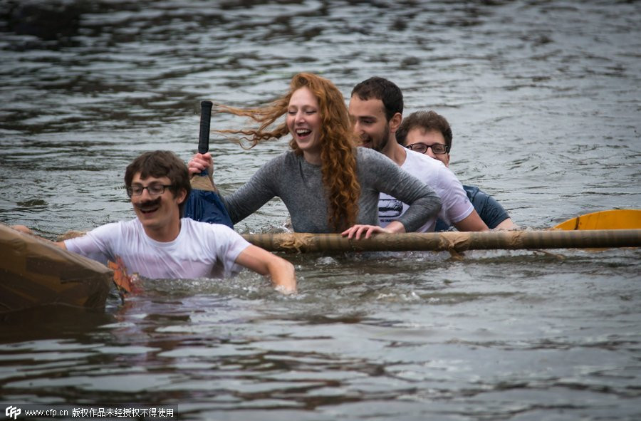 Cambridge students mark end of exam with boat race