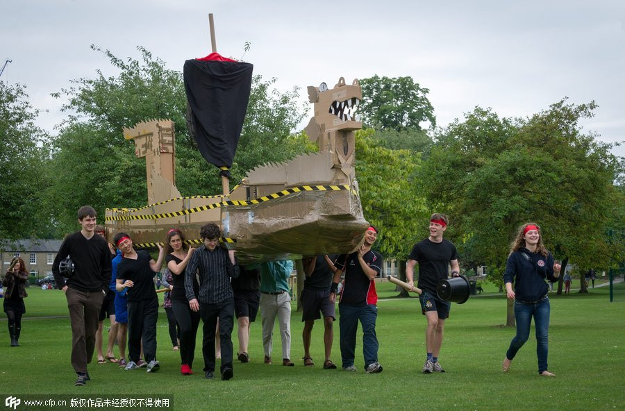 Cambridge students mark end of exam with boat race