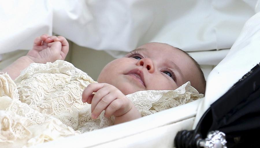 UK's Princess Charlotte christened on royal estate