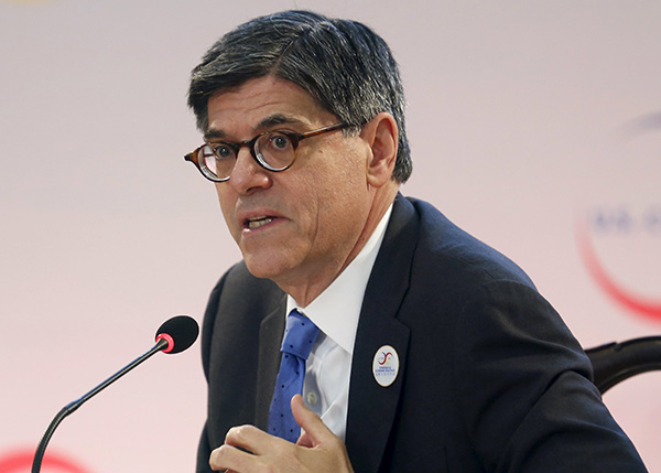 US Treasury's Lew spoke with Greek premier, hopes talks on resolving crisis resume