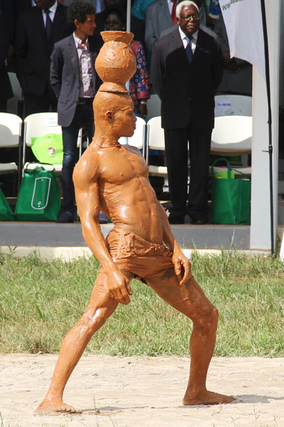 Traditional wrestling show by Kabye people