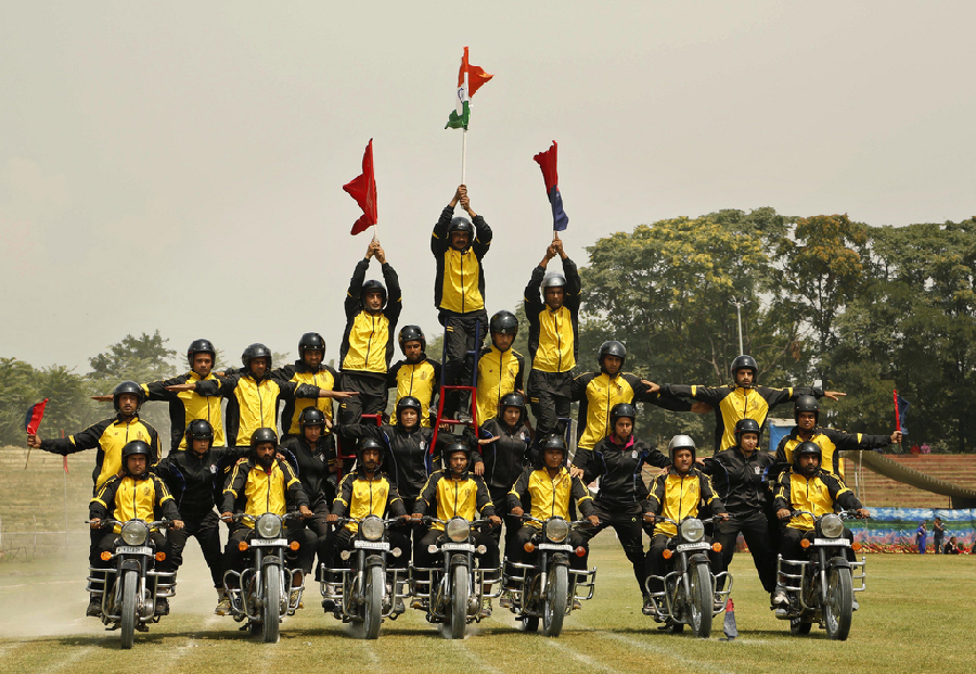 Camels, motorcycles and masks: Military parades in style